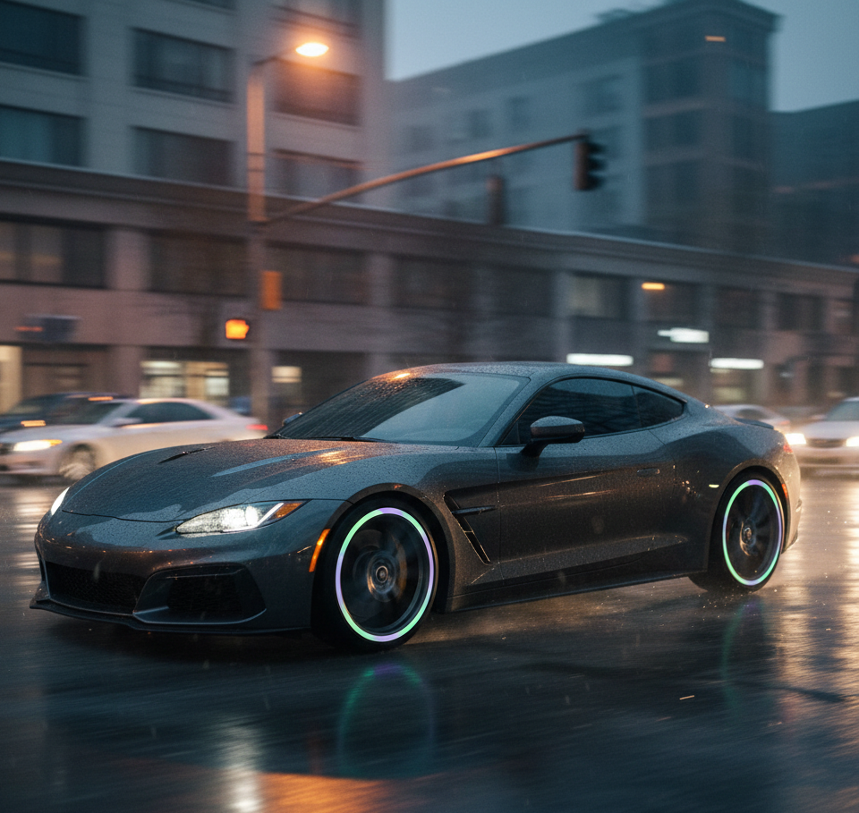 Multicolored Reflective Car Wheel Hub Stickers