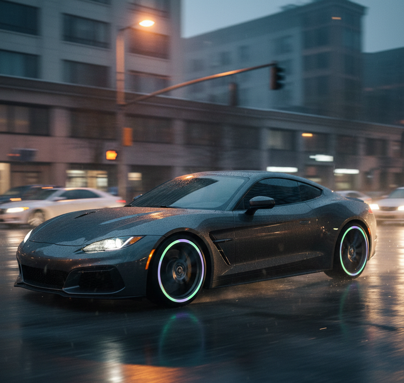 Multicolored Reflective Car Wheel Hub Stickers