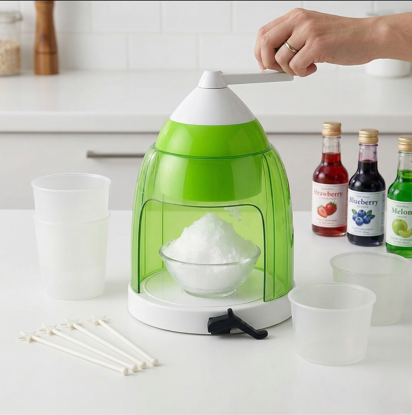 Manual Ice Crusher Snow Cone Maker Wukusy