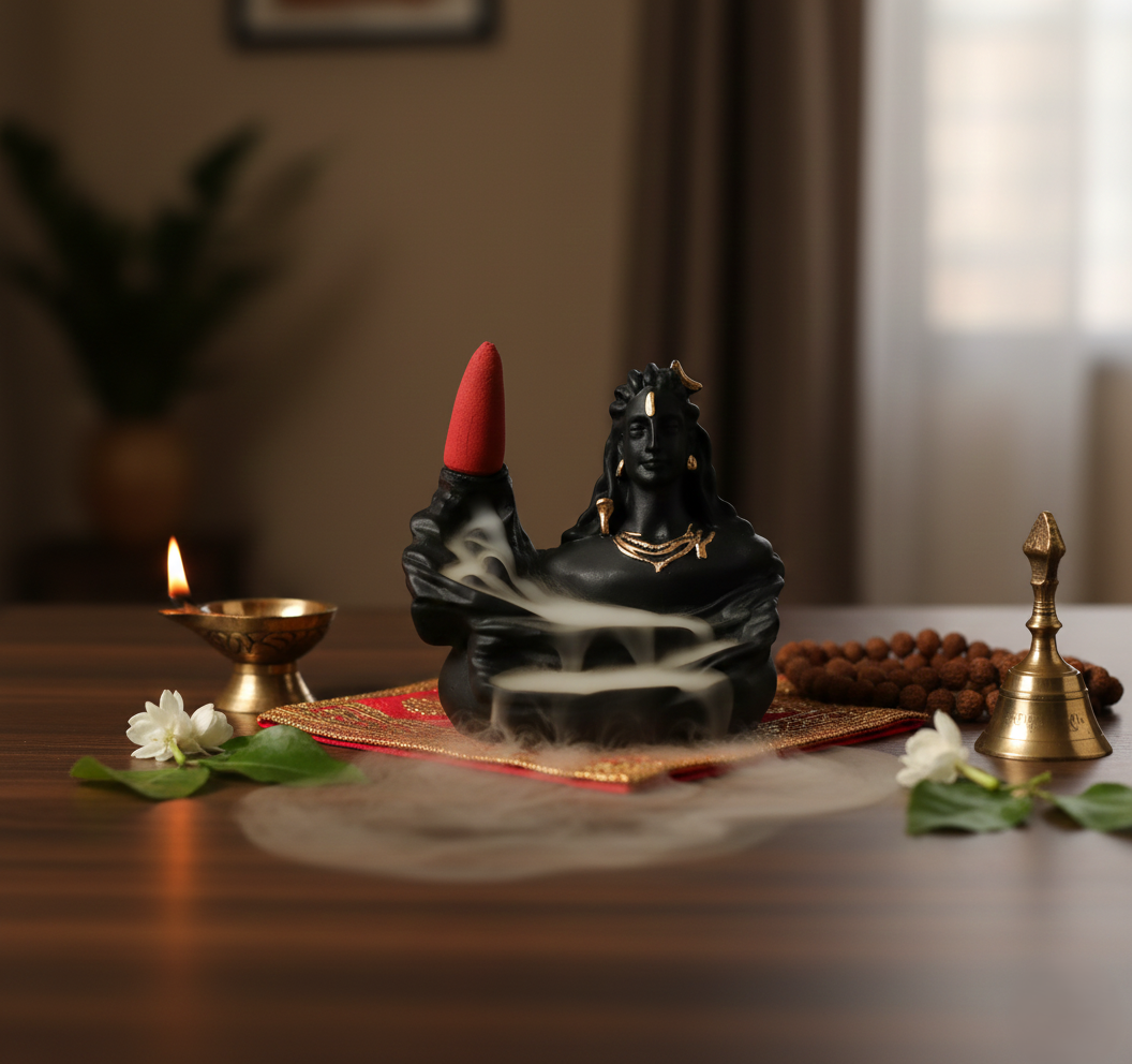 Adiyogi Backflow Incense Burner Wukusy