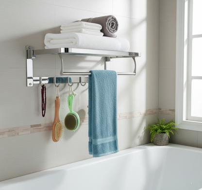 Stainless Steel Folding Towel Rack & Bar