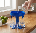 6-Way Plastic Shot Glass Dispenser with Holder Stand