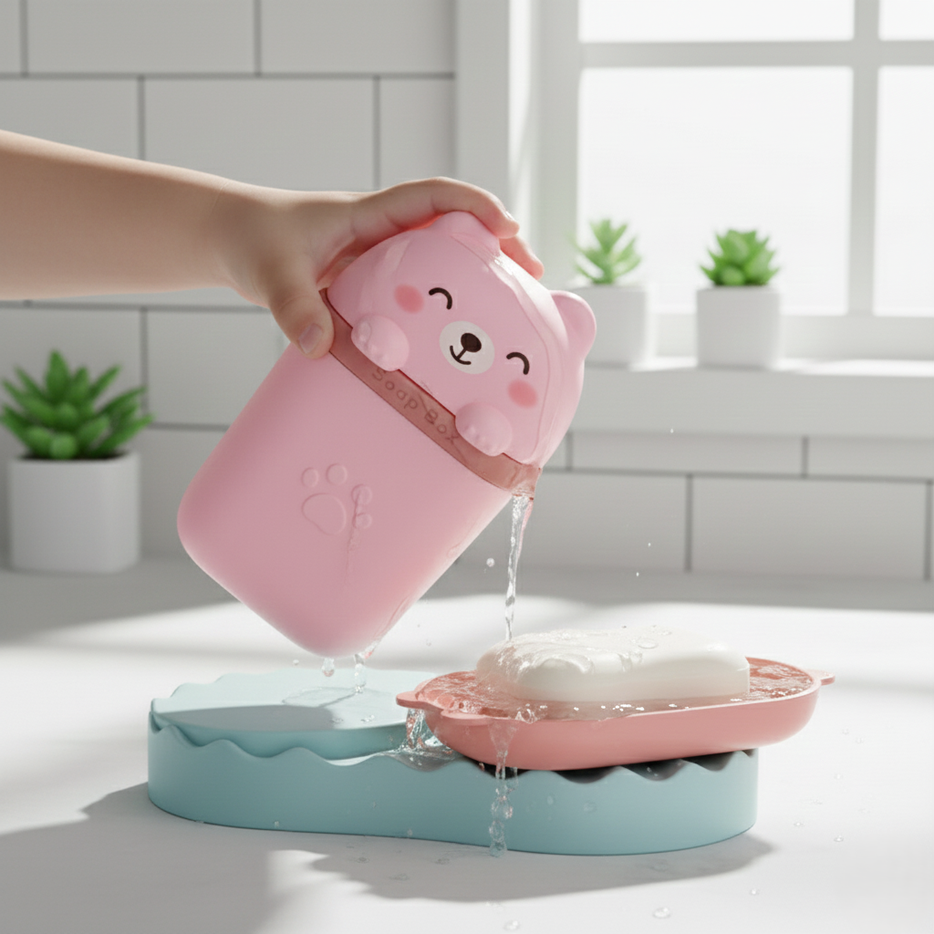 Cute Bear Shaped Soap Case (1 Pc)