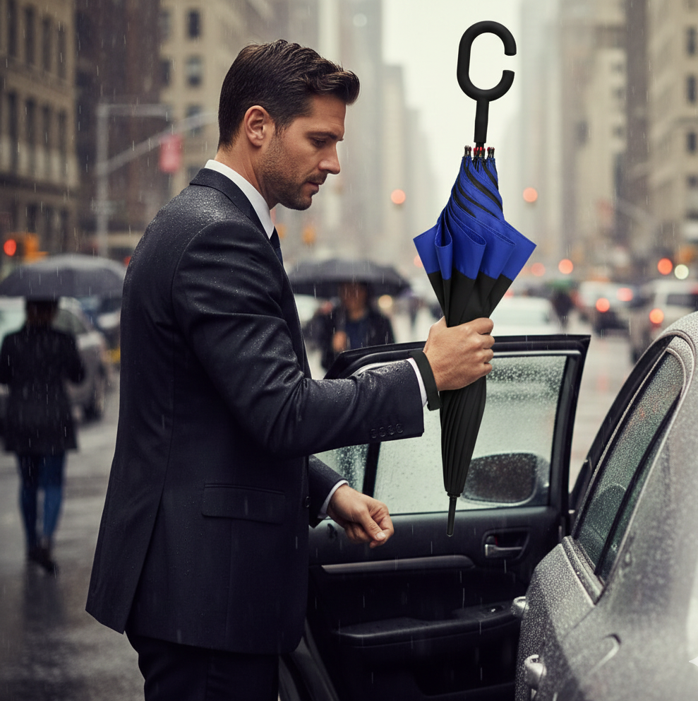 Windproof Upside Down Reverse Umbrella