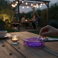 Transparent Purple Plastic Ashtray (Stylish, Unbreakable & Heat-Resistant)