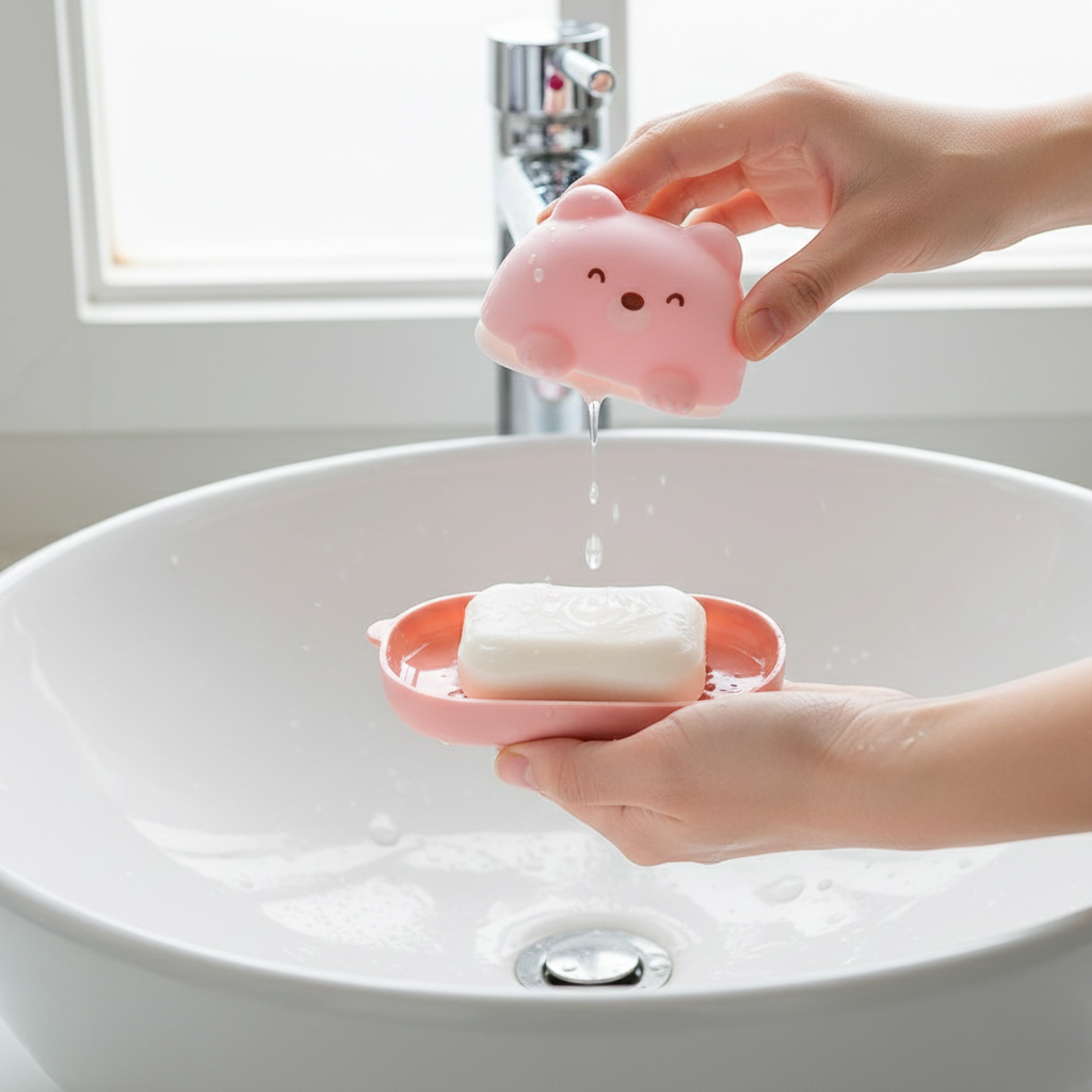 Cute Bear Shaped Soap Case (1 Pc)
