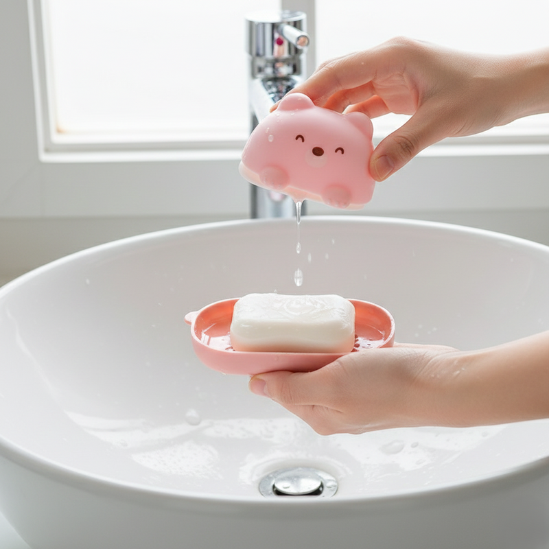 Cute Bear Shaped Soap Case (1 Pc)