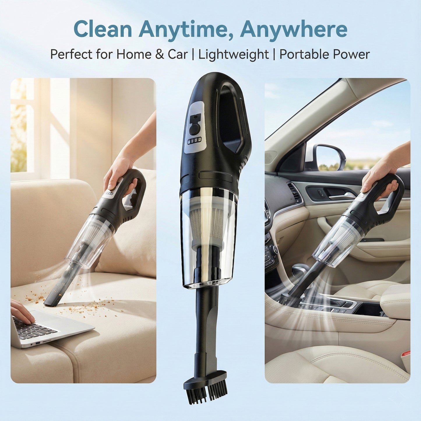 Wireless & Handheld Car Vacuum Cleaner(2 in 1 Dust Buster Set)