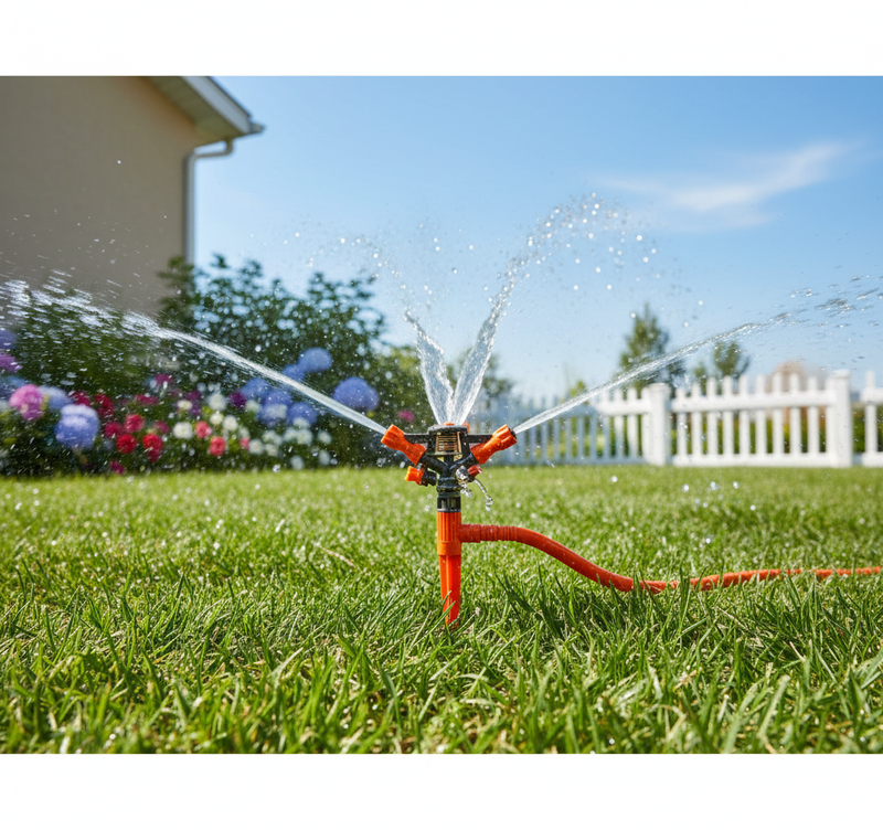 Garden Sprinkler, 360Â° Rotating Adjustable 3 Arm Lawn Water Sprinkler