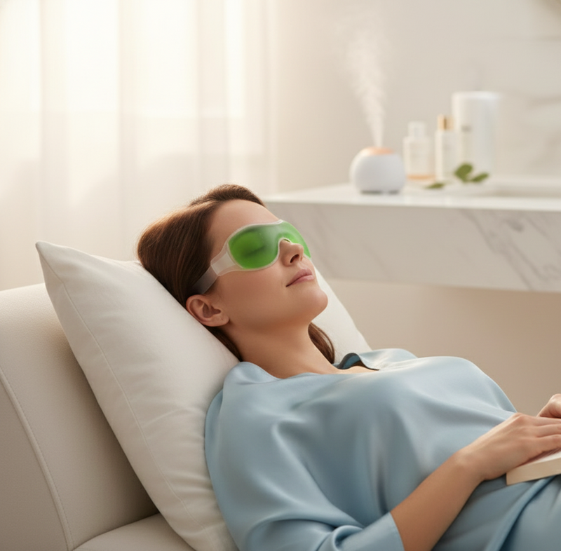 Cold Eye Mask With Stick-on Straps