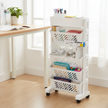 Movable Bookshelf Large Capacity Rotatable Plastic Rolling Organization Shelf  Rack
