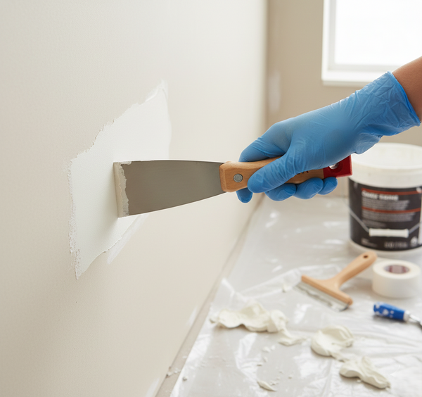 Putty Knife Set Rubber Handle for Drywall, Patching & Painting