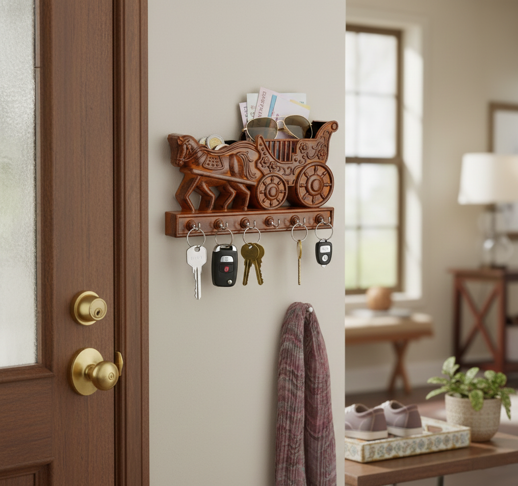 Plastic Rath Design Plastic 6 Hook Key Holder (1 Pc)