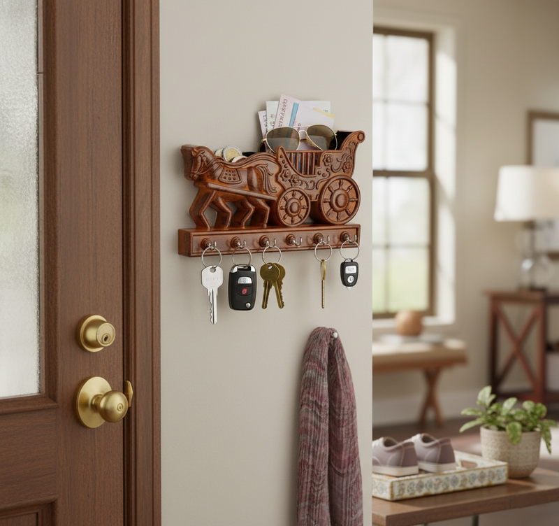 Plastic Rath Design Plastic 6 Hook Key Holder (1 Pc)