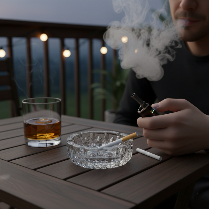 Glass Crystal Cigar Ashtray