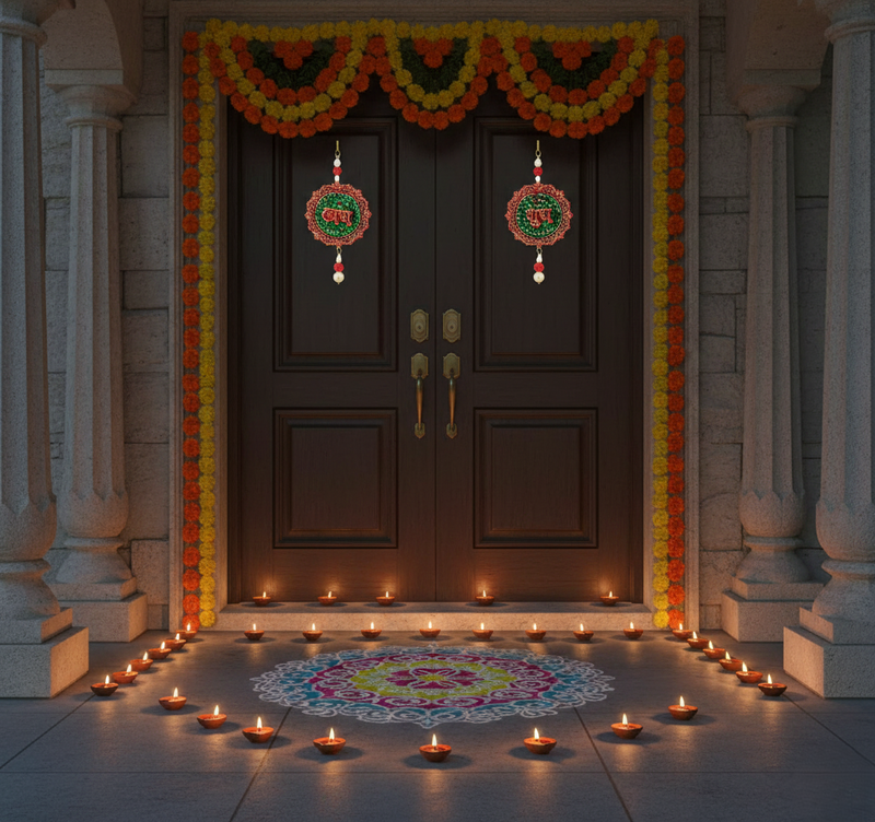 Shubh Labh Beaded Door Hanging (2 Pc)