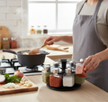 Square 8 Bottle Revolving Spice Rack