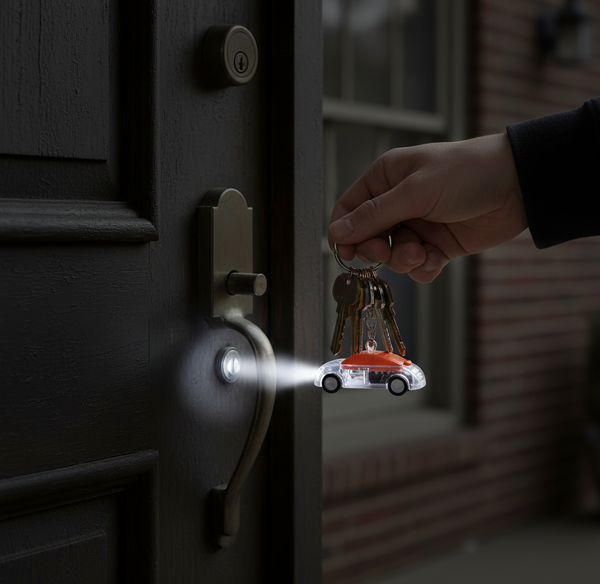 Mini Car Shape Led Keychain Light (1 Pc, Random Color)