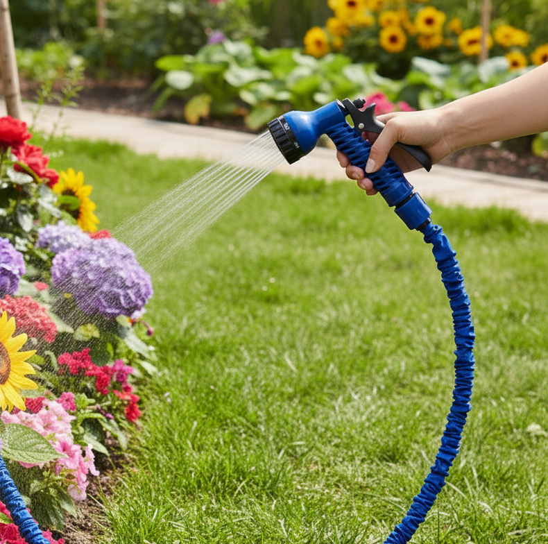 Expandable Magic Garden Hose with Spray Gun