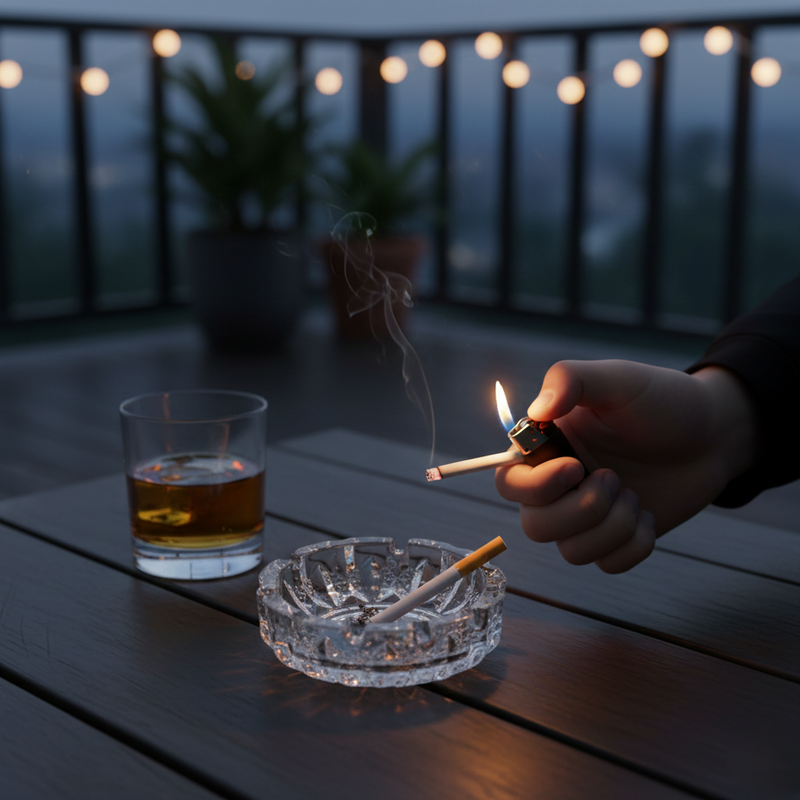 Glass Crystal Cigar Ashtray