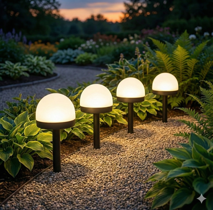 Dome Solar Garden Light Set (4 Pc) Wukusy