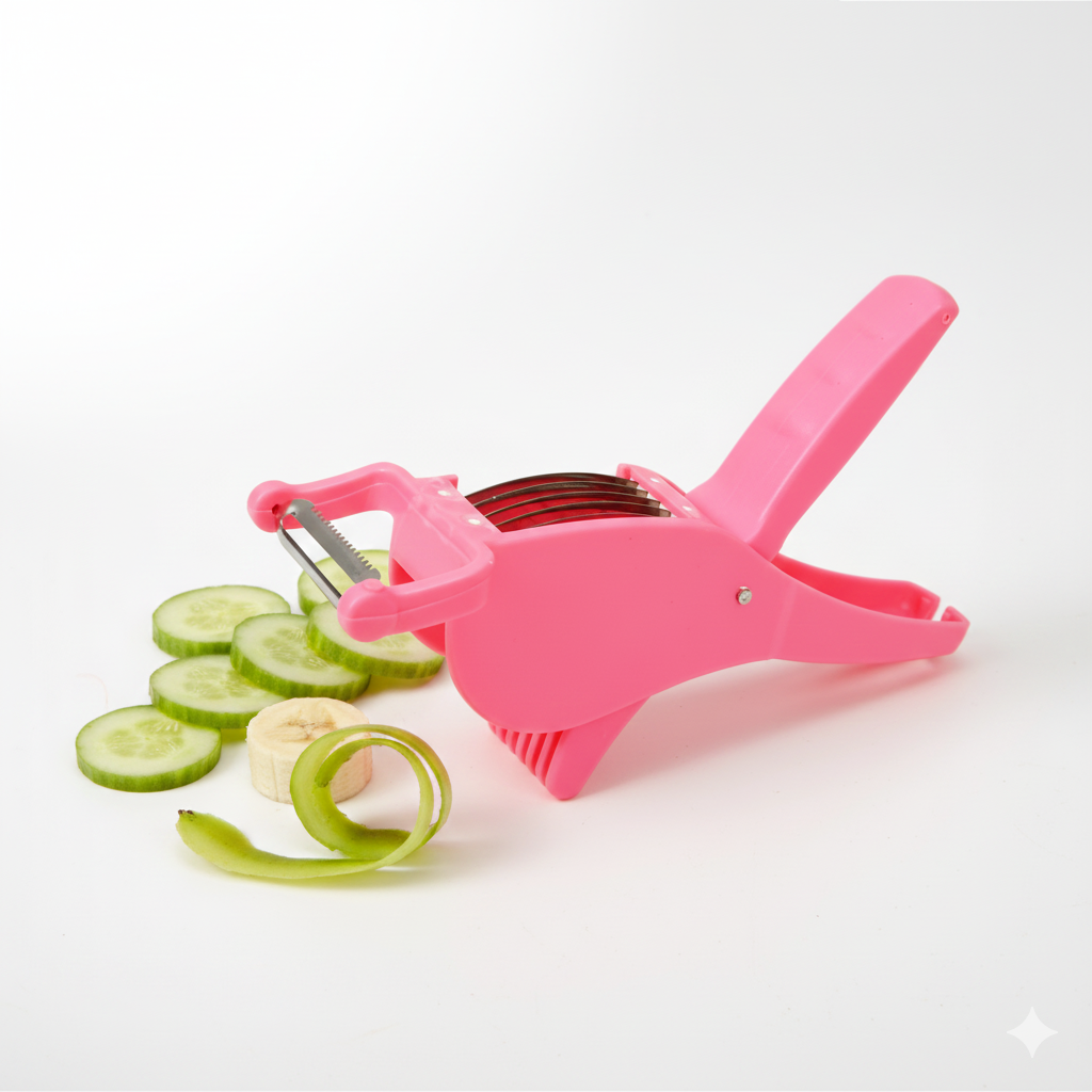 2 in 1 Vegetable & Fruit Multi Cutter with 5 Blades and Peeler
