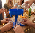 6-Way Plastic Shot Glass Dispenser with Holder Stand