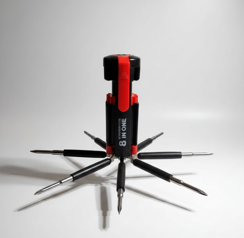 8 In 1 Multi function Screwdriver Kit With Led Portable Torch