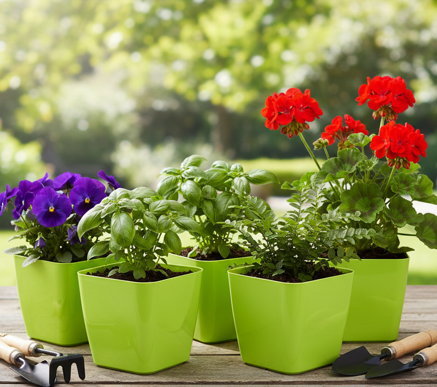 Flower Pots Square Shape For Indoor-outdoor Gardening