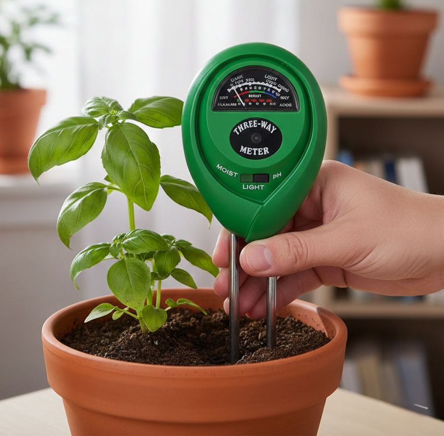 Soil Tester 3-in-1 Plant Moisture Sensor