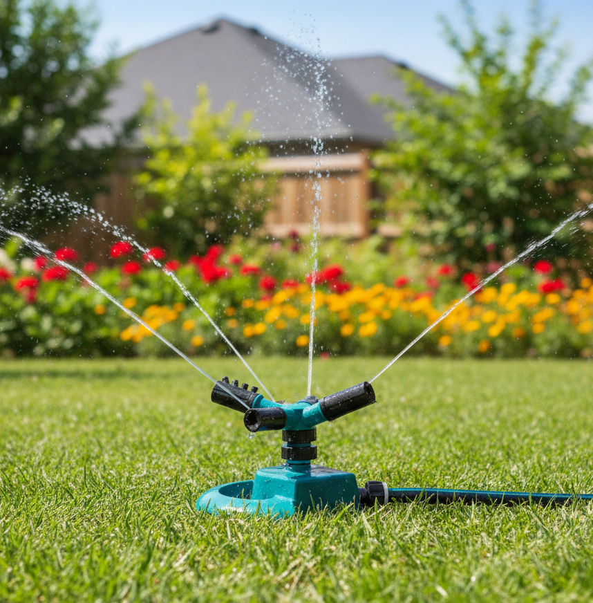 360Â° Rotating 3 Arm Lawn Sprinkler for Garden & Yard Irrigation