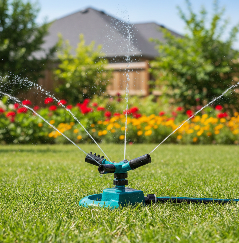 360Â° Rotating 3 Arm Lawn Sprinkler for Garden & Yard Irrigation