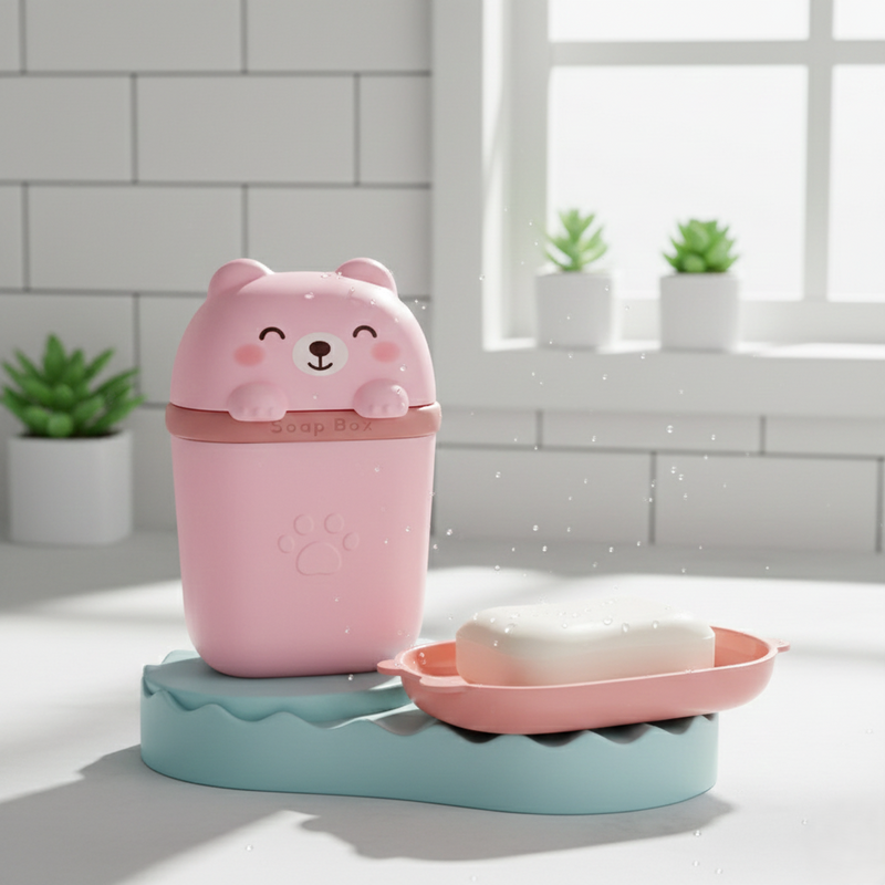 Cute Bear Shaped Soap Case (1 Pc)