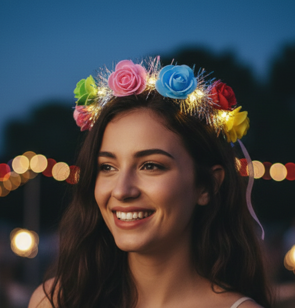 Led Flower Crown Headband  Multicolor Light-up (1 Pc)