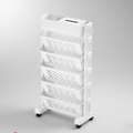 Movable Bookshelf Large Capacity Rotatable Plastic Rolling Organization Shelf  Rack