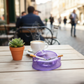 Transparent Purple Plastic Ashtray (Stylish, Unbreakable & Heat-Resistant)