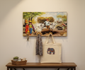 Decorative Wooden Landscape Art with Hooks Wukusy
