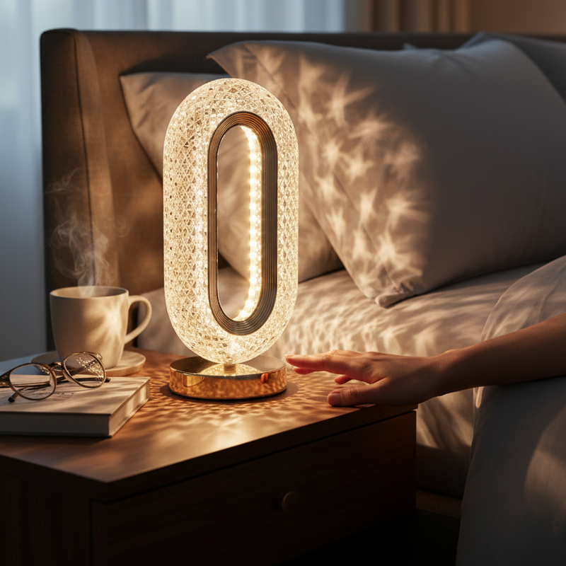 Touch Control Crystal Table Desk Lamp