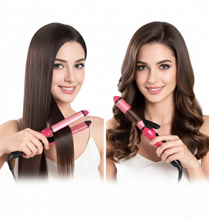 2 In 1 Hair Straightener And Curler Machine For Women (Curl & Straight Hair Iron