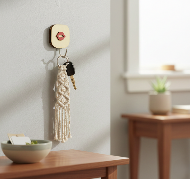 Wooden Cartoon Wall Hook , Adhesive Wall-Mounted Hook (1 Pc)