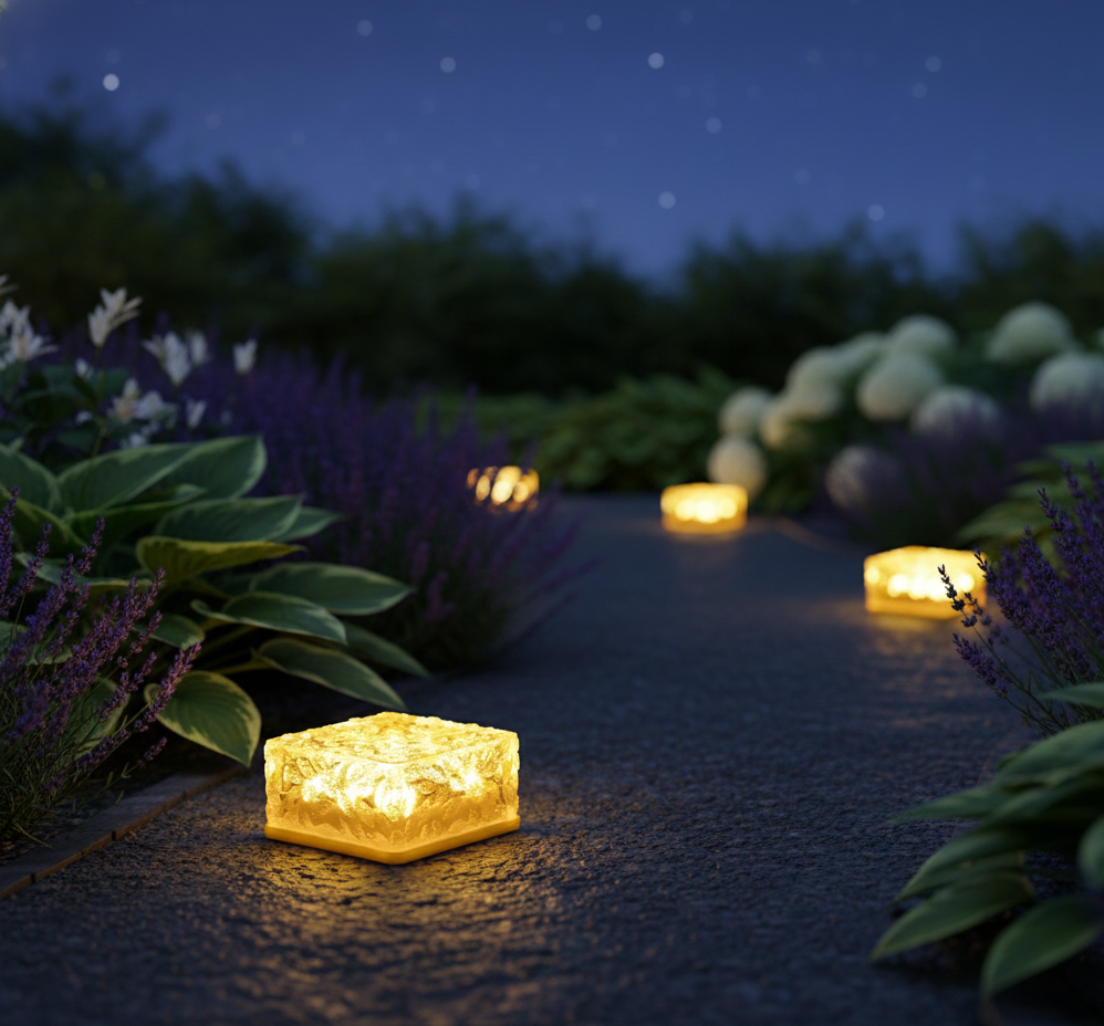 Solar Ice Cube Garden Light