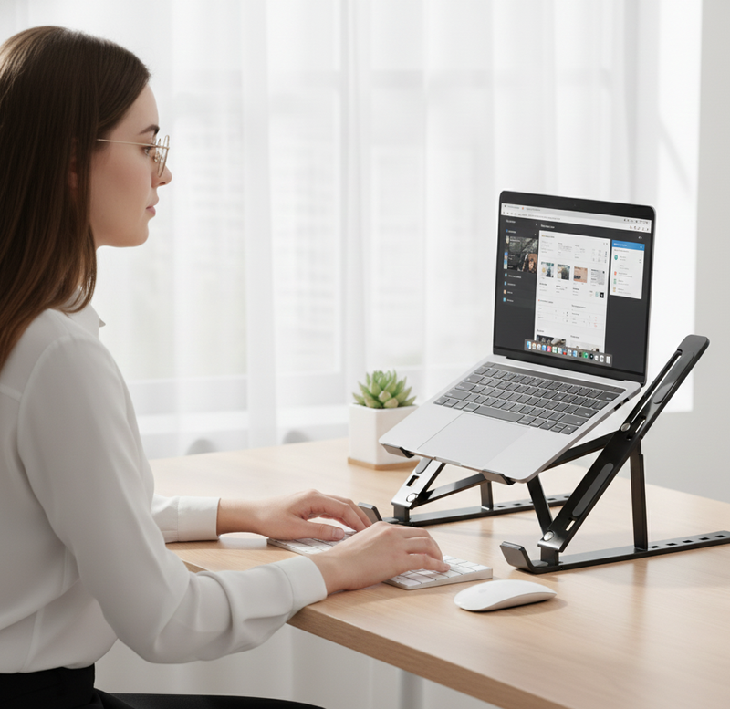 Adjustable Laptop Stand with Foldable Legs