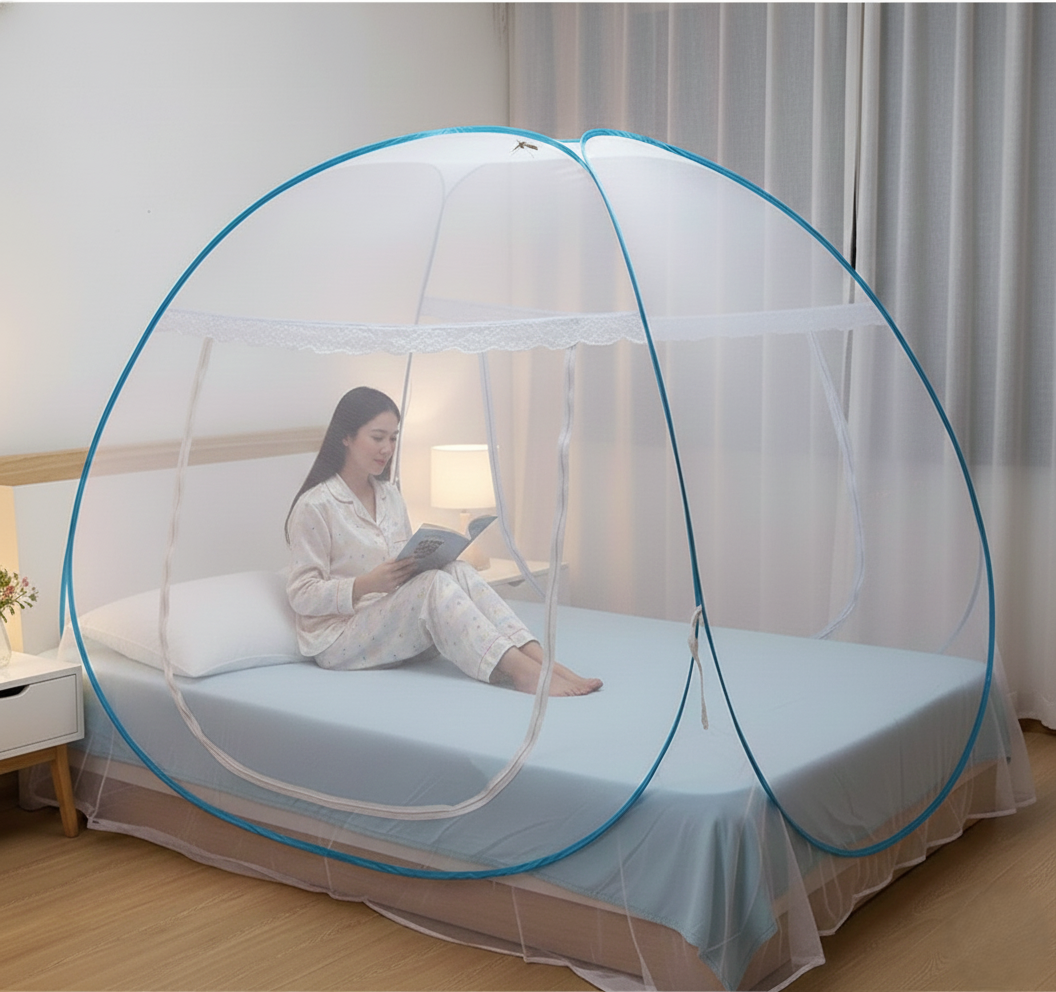 Premium Polyester Foldable Mosquito Net Tent (100 Cm Long  1 Pc)