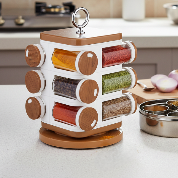 Ganesh 12-jar Revolving Spice Rack Masala Box