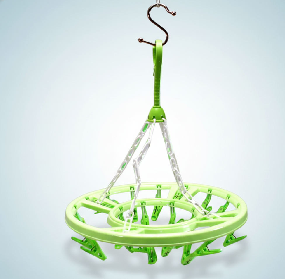 Plastic Round Cloth Drying Hanger ( 15 Clips )