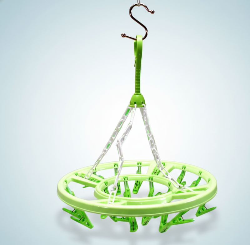 Plastic Round Cloth Drying Hanger ( 15 Clips )