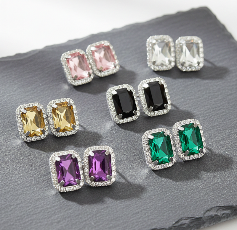 Interchangeable Diamond Triangle Earrings