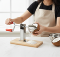 Stainless Steel Coconut Scraper with Wooden Base
