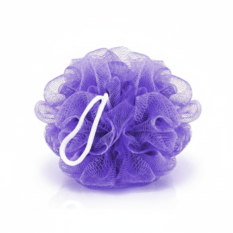 Bath Shower Loofah Sponge Pouf Body Scrubber