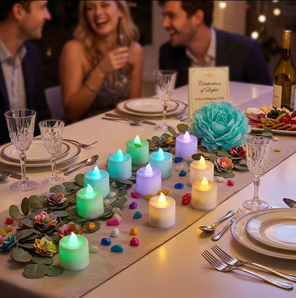 Green Flameless LED Tealight Candles Wukusy